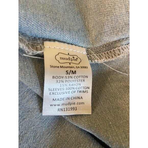 Mudpie Denim Womens Shirt Jacket  S/M Leopard Long Sleeves Pockets Mob Wife - Picture 3 of 7